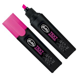 Text marker pink chisel tip 1-5mm black barrel FOROFIS