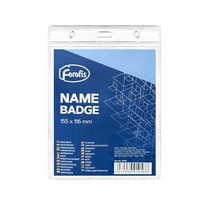 Name badge Vertical 155x116mm, thickness 0.25mm (PVC)