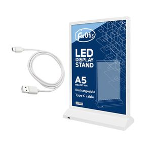 LED Display Stand A5, Rechargeable, White FOROFIS