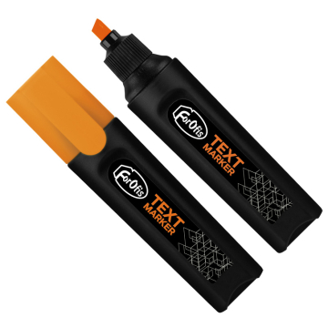 Text marker orange chisel tip 1-5mm black barrel FOROFIS