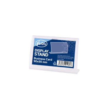 L-shaped Curved Card Stand, Name Card Size, Clear FOROFIS