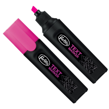 Text marker pink chisel tip 1-5mm black barrel FOROFIS