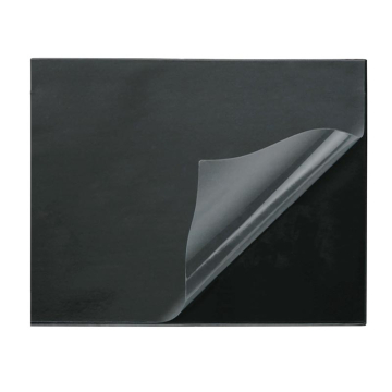Desk mat black 45x61cm with transparent cover