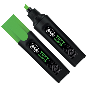 Text marker green chisel tip 1-5mm black barrel FOROFIS