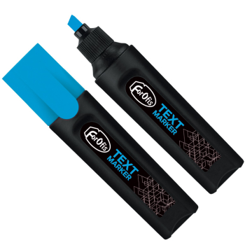 Text marker blue chisel tip 1-5mm black barrel FOROFIS